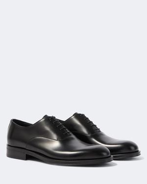 Canali Leather Oxford Shoes - Black