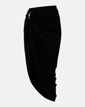 Sportmax Falda Midi Asimetrica De Crepe Drapeada - Negro