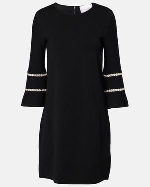 Carolina Herrera Embellished Wool-Blend Minidress - Black