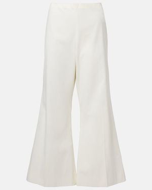 KHAITE Walter Cotton And Silk Flared Trousers - White