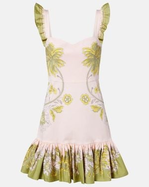 La DoubleJ Gingerbread Printed Cotton-Blend Minidress - Yellow