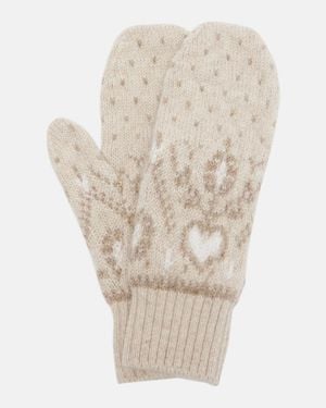 KHAITE Christel Cashmere Mittens - Natural