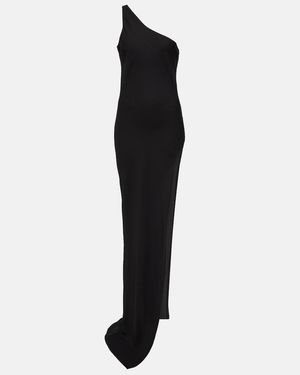Monot One-Shoulder Chiffon Maxi Dress - Black