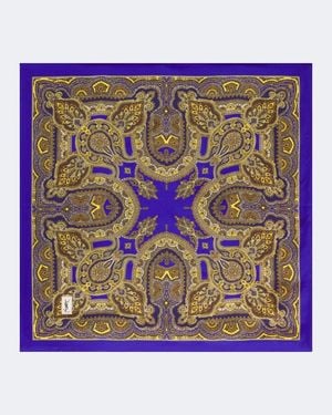 Saint Laurent Printed Silk Scarf - Blue