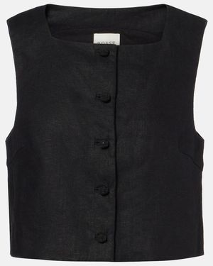Posse Rio Linen Crop Top - Black