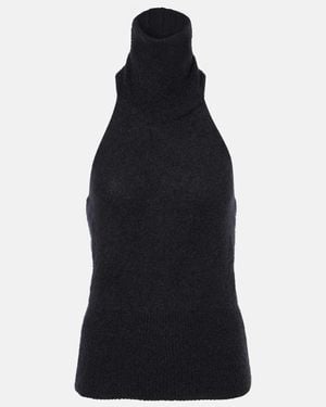 Magda Butrym Turtleneck Mohair-Blend Top - Black