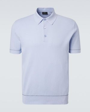 Brioni Polohemd Aus Baumwoll-Pique - Blau