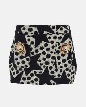 Area Embellished Jacquard Miniskirt - Black