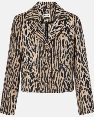 RIXO London Leila Leopard-Print Jacket - Black