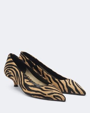 Aeyde Cari Tiger-Print Calf Hair Pumps - Brown