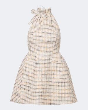 ShuShu/Tong Halterneck Cotton-Blend Tweed Minidress - Natural