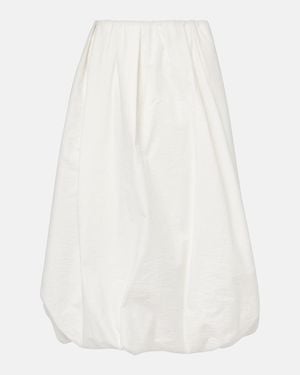 Brunello Cucinelli Cotton-Blend Midi Skirt - White