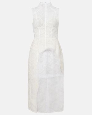 Acne Studios Floral Cotton-Blend Lace Corset Dress - White