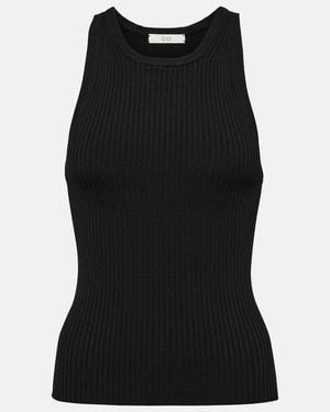 Co. Ribbed-Knit Jersey Tank Top - Black