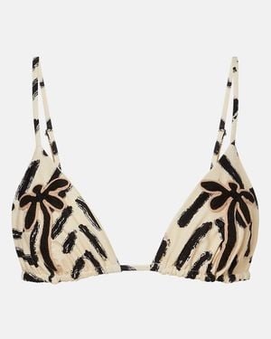 Johanna Ortiz Bedrucktes Bikini-Oberteil - Natur