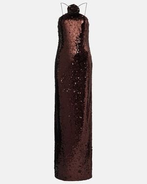 Magda Butrym Floral-Applique Maxi Dress - Purple