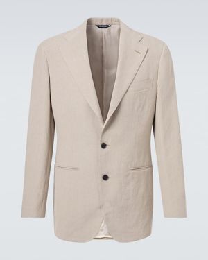 Saman Amel Anzugjacke Aus Leinen - Natur