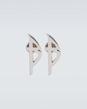 Balenciaga Pendientes Typo Con Logo - Blanco