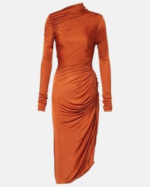 Rick Owens Midikleid Svita Aus Satin-Jersey - Orange