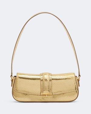 The New Arrivals Ilkyaz Ozel Schultertasche Bodrum Aus Metallic-Leder - Mettallic