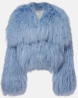 The Attico Shearling Jacket - Blue