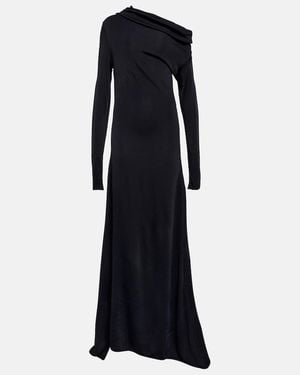 Ferragamo One-Shoulder Jersey Gown - Blue