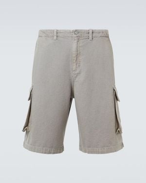 Our Legacy Mount Cotton And Hemp Canvas Cargo Shorts - Grey