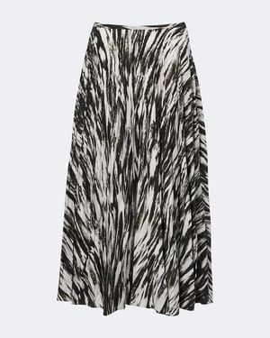 Proenza Schouler Label Runa Printed Twill Midi Skirt - Black