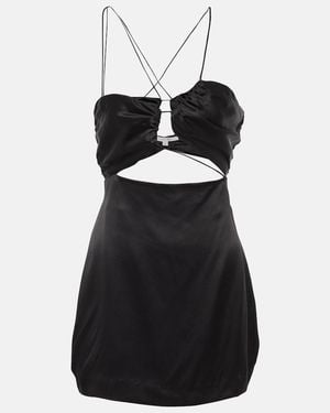The Sei Vestido Corto Asimetrico De Saten - Negro