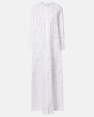 Carolina Herrera Embroidered Cotton-Blend Gown - White