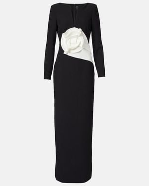 Roland Mouret Floral-Applique Crepe Gown - Black