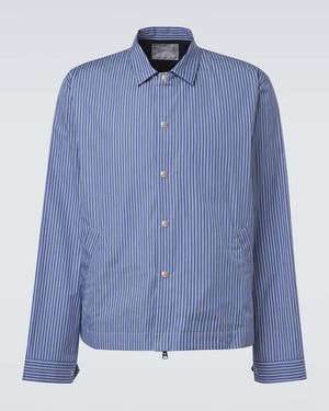 Sacai Striped Cotton Poplin Blouson Jacket - Blue