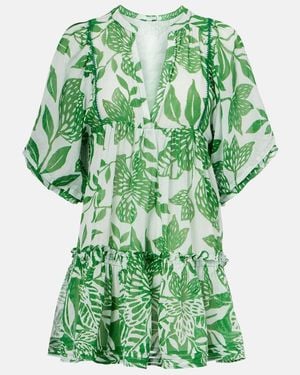 Poupette Aria Floral Cotton Minidress - Green