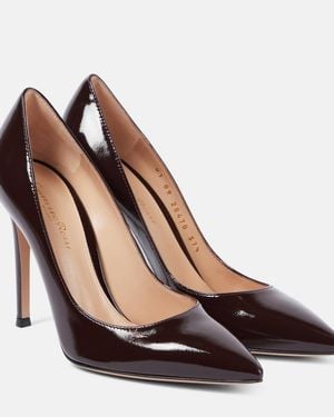Gianvito Rossi Gianvito 105 Patent Leather Pumps - Brown