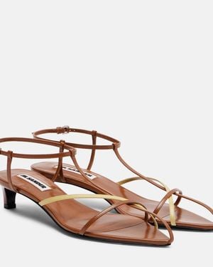 Jil Sander 35 Leather Sandals - Pink