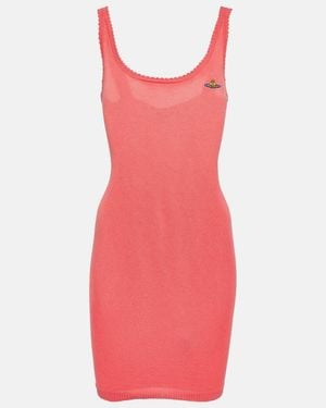 Vivienne Westwood Orb-embroidered Organic Cotton Minidress - Pink