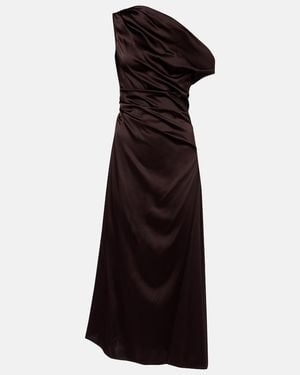 STAUD Phare Silk-Blend Satin Cocktail Dress - Black