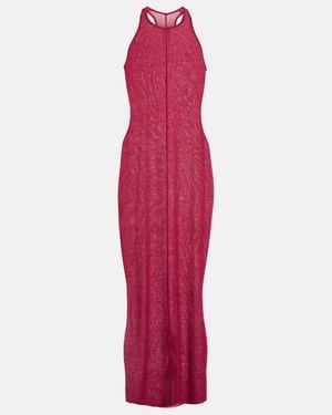 Rick Owens Printed Sheer Midi Dress - Red