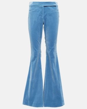 Dorothee Schumacher Elegance Softness Velvet Flared Trousers - Blue