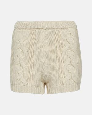 Magda Butrym Cable-Knit Cashmere Shorts - Natural