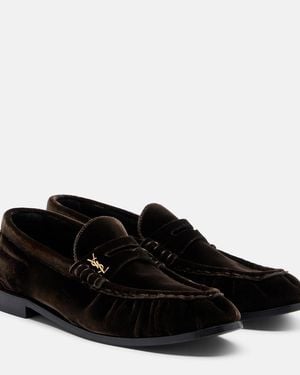 Saint Laurent Loafers Le Loafer Aus Samt - Schwarz