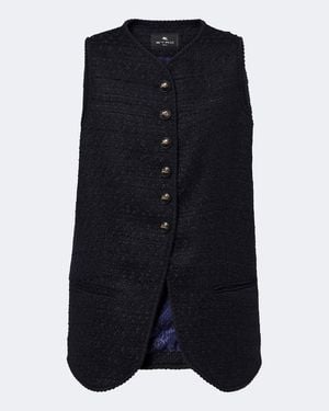 Etro Wool-Blend Vest - Blue