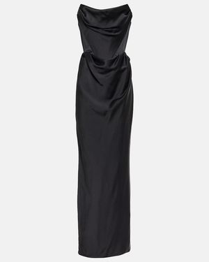 Vivienne Westwood Off-Shoulder Satin Gown - Black