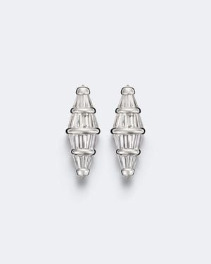 Nikos Koulis Spectrum Large 18Kt Earrings With Diamonds - White