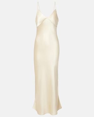 The Row Barika Silk Satin Slip Dress - White