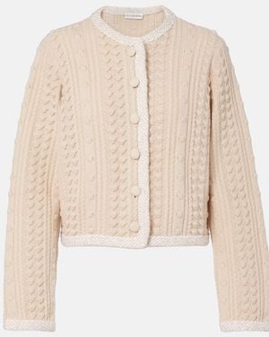 Altuzarra Cardigan Stef En Mezcla De Lana Trenzado - Neutro