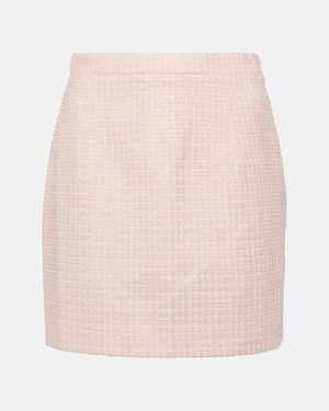 Alessandra Rich Boucle Tweed Miniskirt - Pink