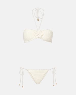 Zimmermann Bikini Awaken De Croche De Algodon - Blanco