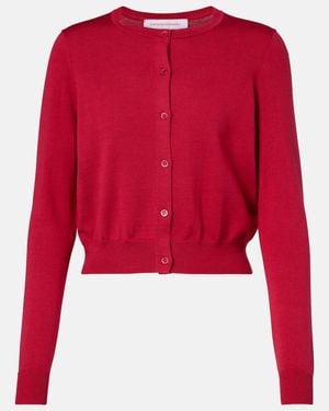 Carolina Herrera Cropped-Cardigan Aus Seide Und Baumwolle - Rot