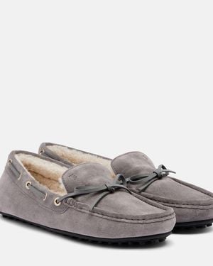 Tod's Segelschuhe Gommino Aus Veloursleder - Grau